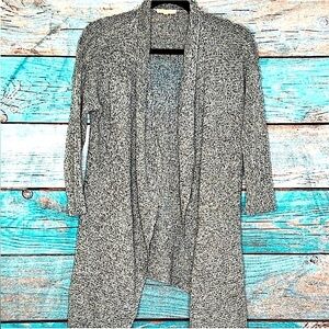Eileen Fisher Linen Cardigan S Grey Open Style Knit Sweater Layering Classic‎
